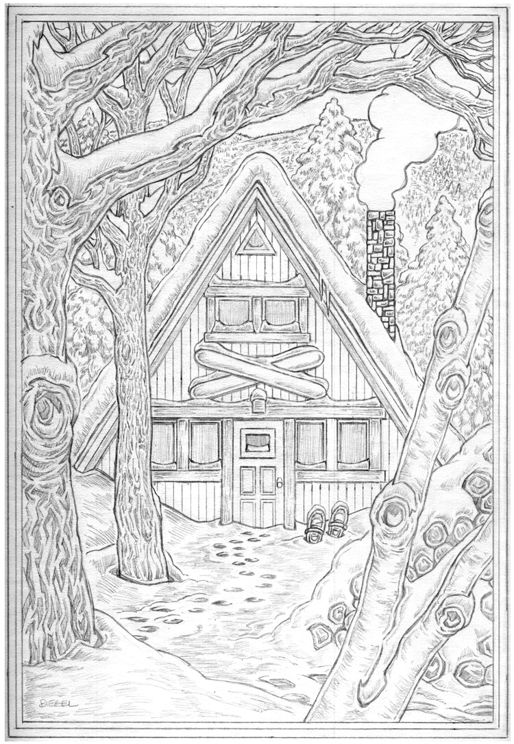 Winter A-FRAME Comprehensive Pencil Sketch