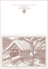 Snowy Covered Bridge Line Drawing Art Card