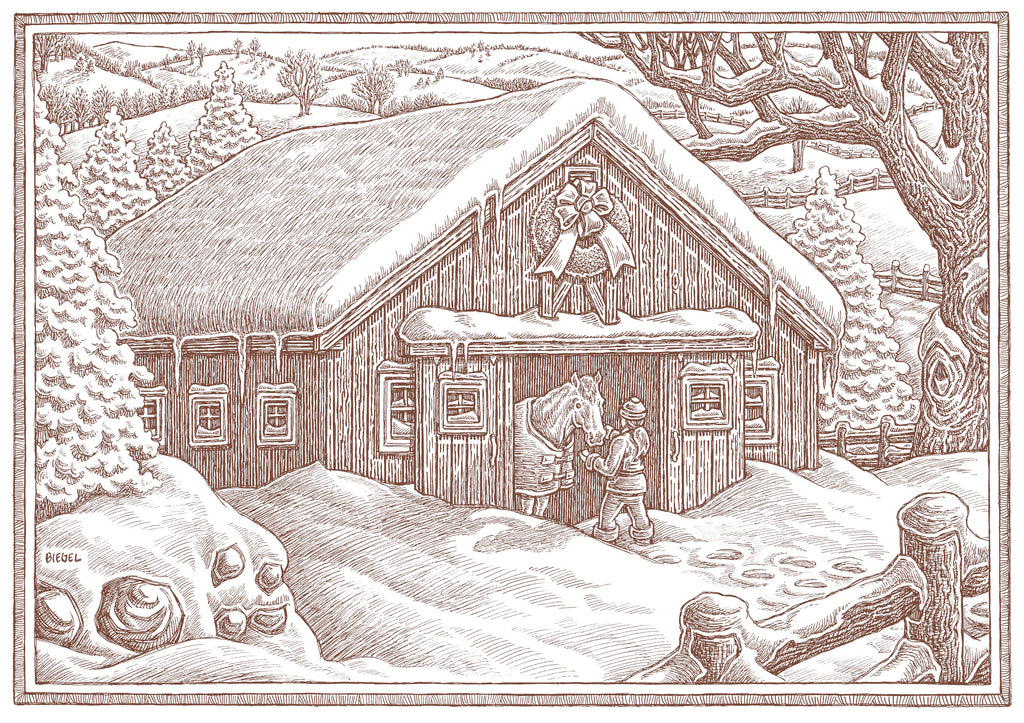 Winter Horse Barn